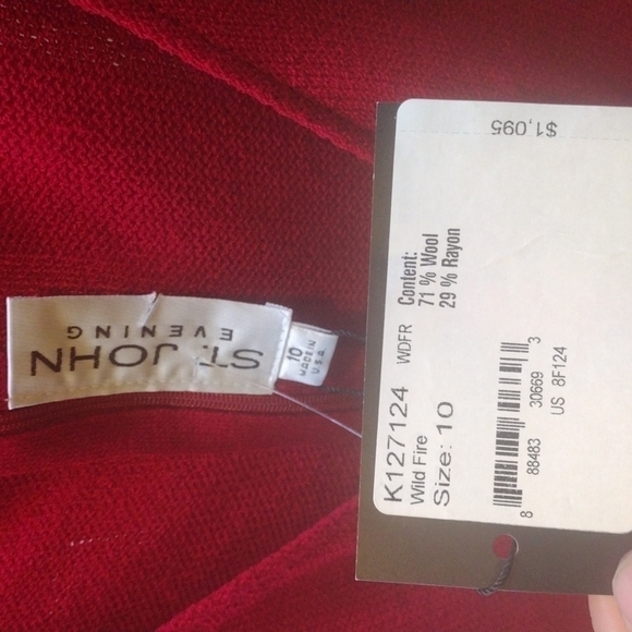 St John Evening Dress Wildfire Size 10 NWT - Picture 4 of 10
